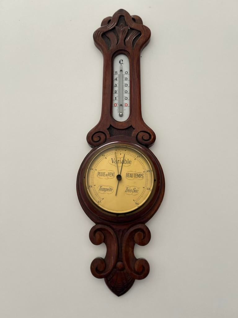 Baromètre et thermomètre en bois sundo, Enlèvement, Comme neuf, Baromètre