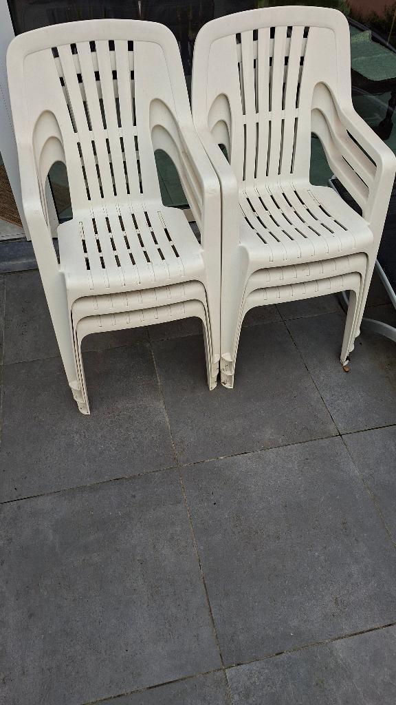 Tuinstoelen (6), Tuin en Terras, Ophalen, Gebruikt, Plastic, Stapelbaar