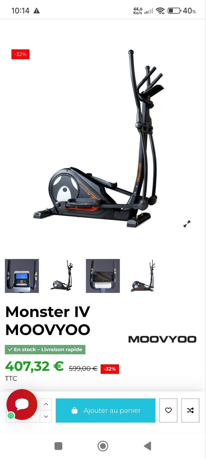 vélo elliptique, Enlèvement