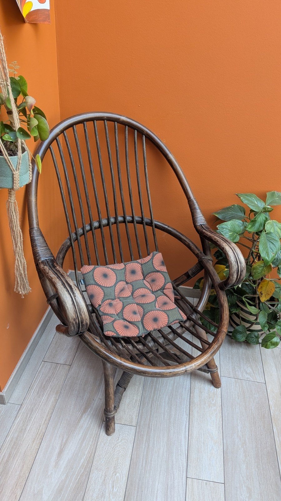 Vintage rotan zetel stoel, Ophalen