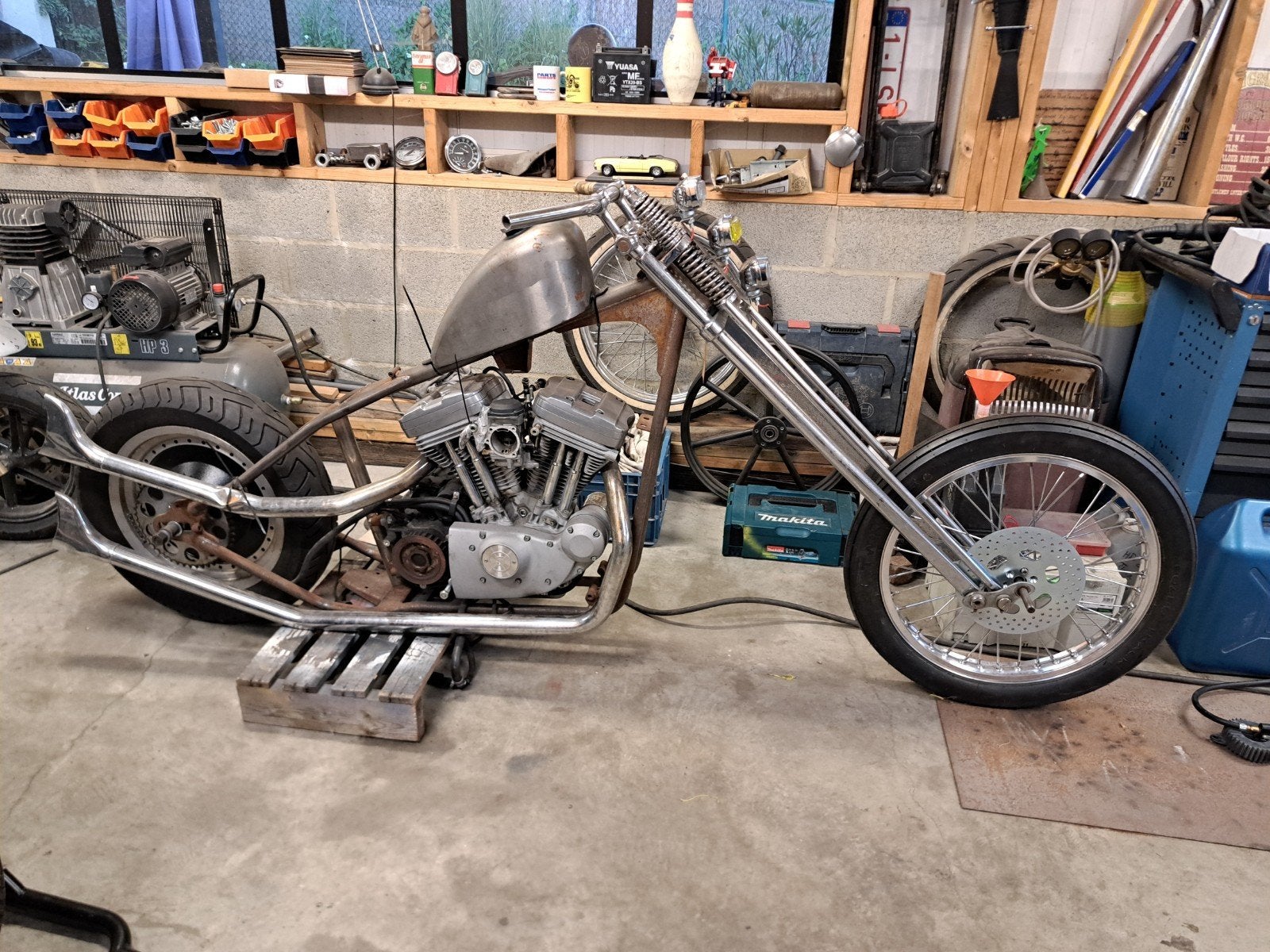 harley sportster hardtail old school chopper project., Motoren, Ophalen