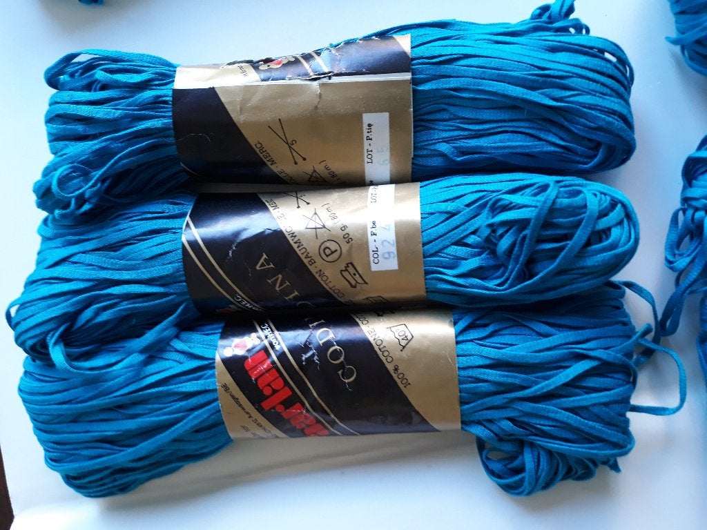 Katoenen brei haak garen 11 strengen+2  Nog Nieuw blauw, Ophalen, Zo goed als nieuw, Breien of Haken, Wol of Garen