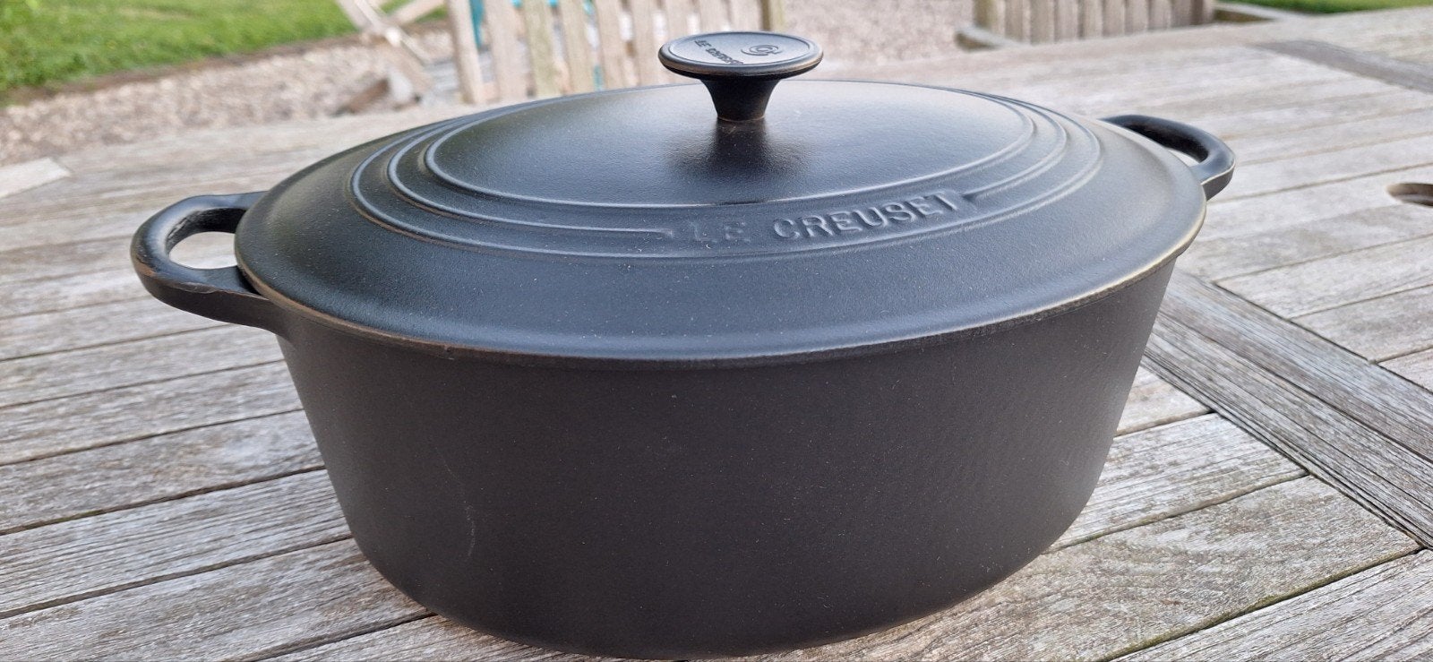 Le Creuset 31cm pan in goede staat, Huis en Inrichting, Keuken | Potten en Pannen, Gebruikt, Geschikt voor inductie, Le Creuset