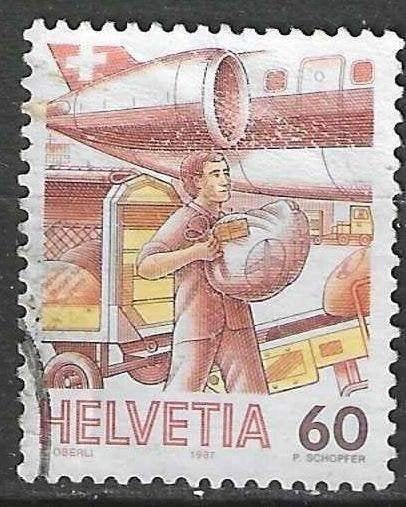 Suisse 1987 - Yvert 1268 - Transport postal (ST), Envoi, Affranchi
