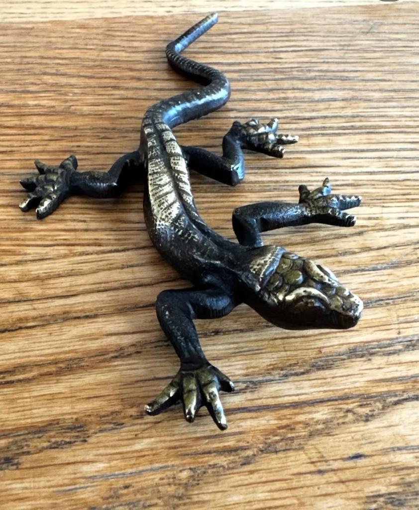 Lézard en laiton, Antiquités & Art, Enlèvement ou Envoi, Cuivre