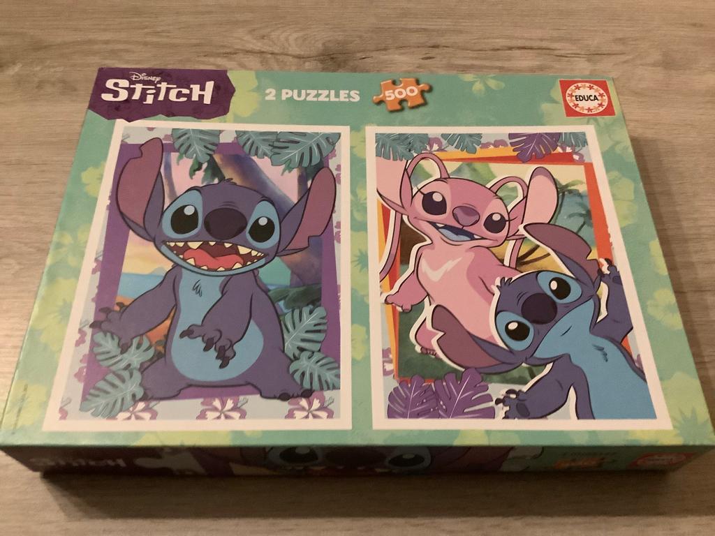 Disney Stitch duo puzzle (500 stuks), Ophalen of Verzenden, Meer dan 50 stukjes, Zo goed als nieuw, 6 jaar of ouder