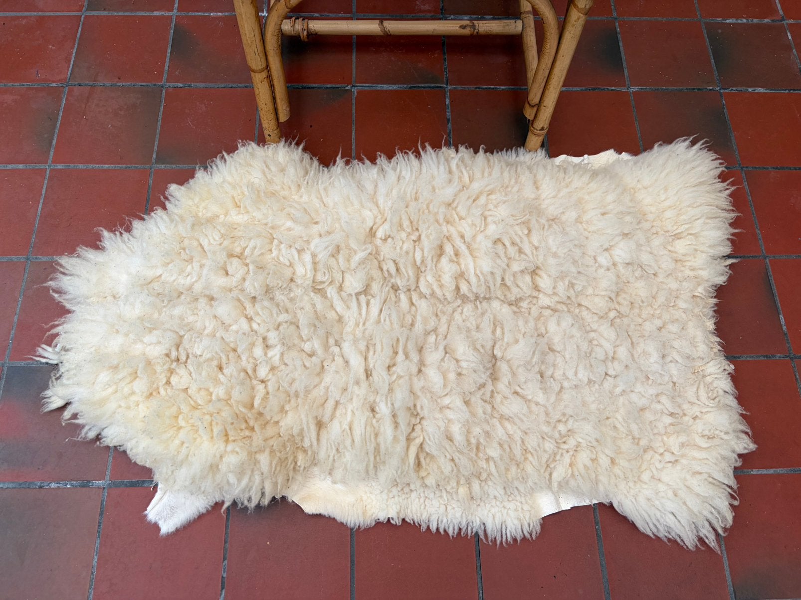 Tapis Peau de mouton vintage, Enlèvement, Utilisé, Crème