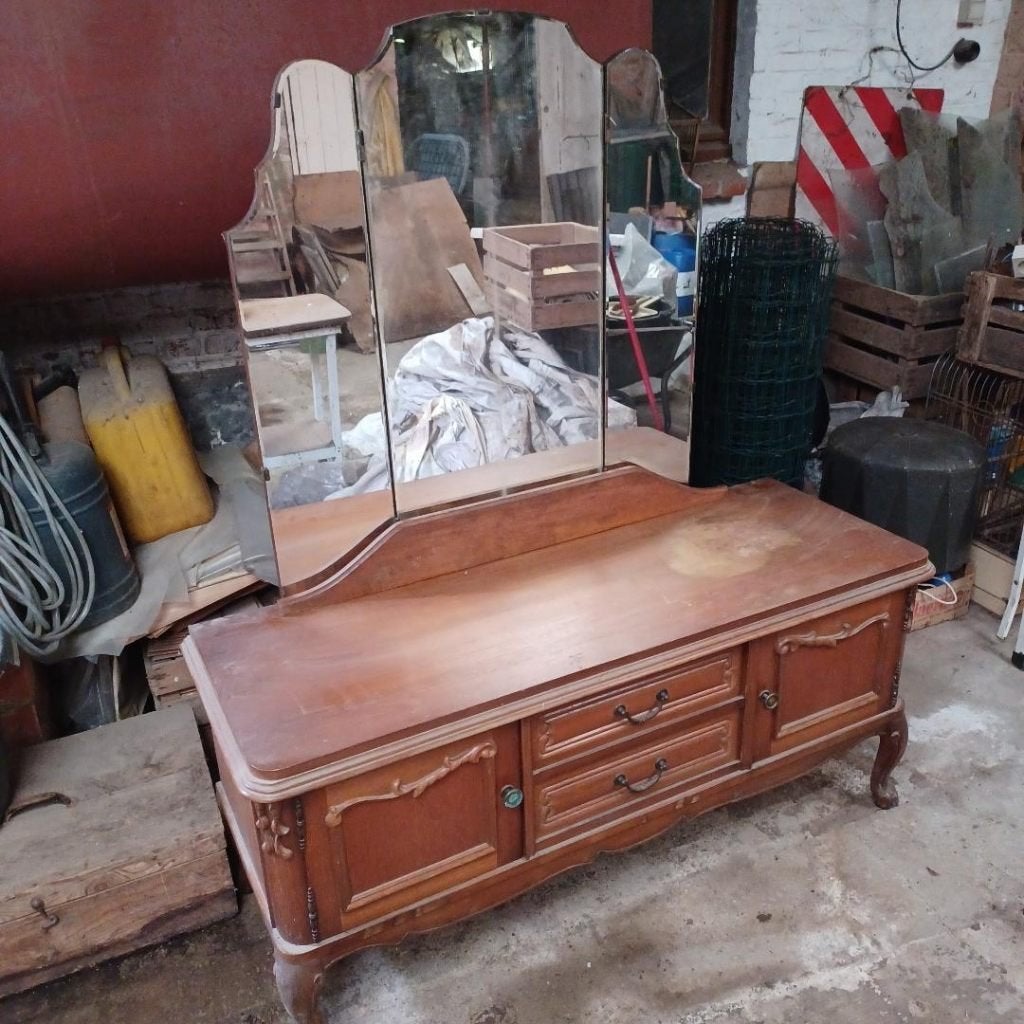 Vintage Commode met spiegel, Antiek en Kunst, Antiek | Meubels | Kasten, Ophalen
