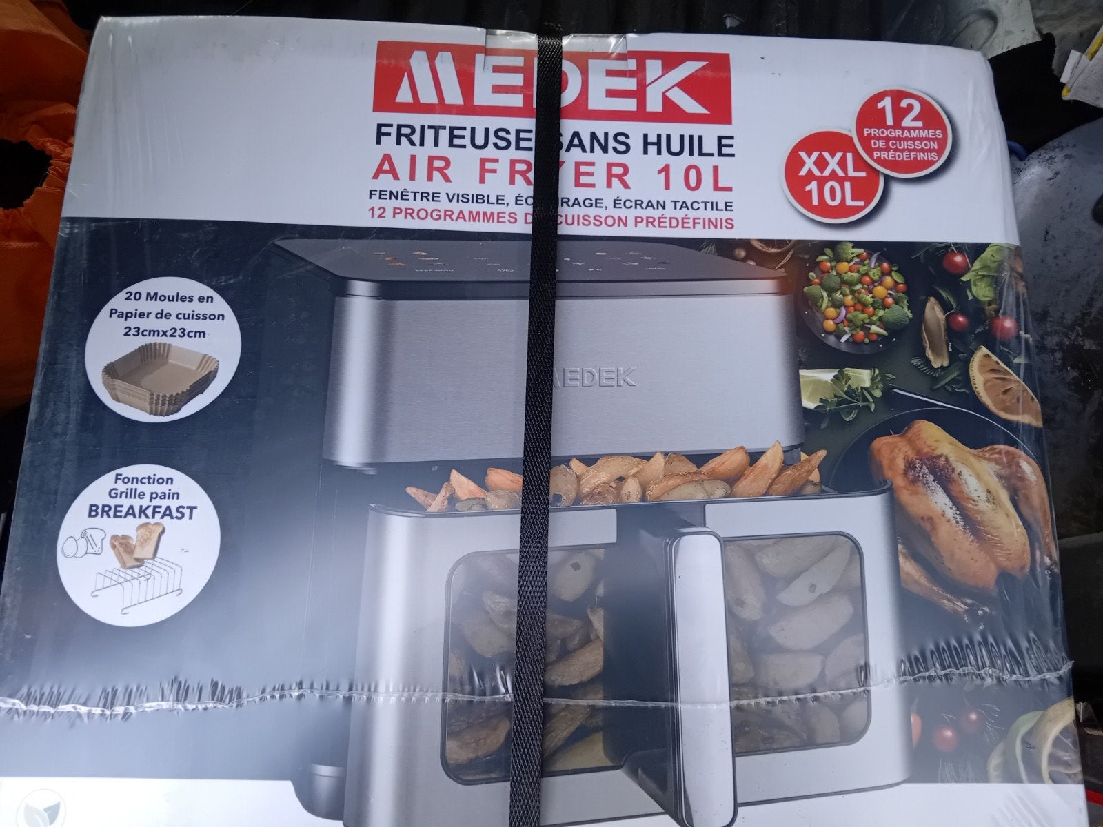 Air Fryer MEDEK XXL 10 L – Neuf, Electroménager, Enlèvement ou Envoi, Neuf, Friteuse à air XXL, 1500 grammes ou plus