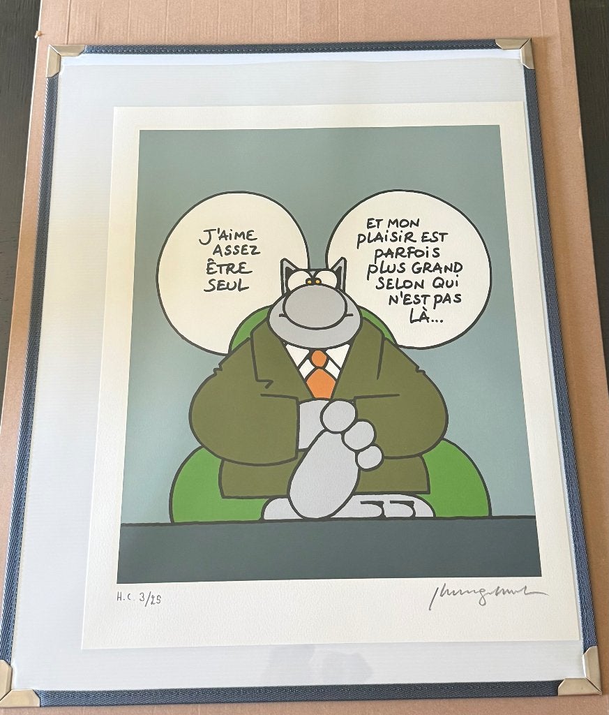 Sérigraphie Geluck Le Chat : SEUL, Enlèvement ou Envoi