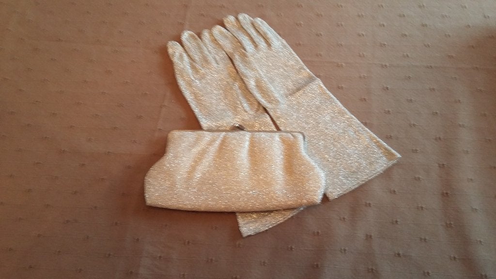 ceremonie accessoires (tasje + handschoenen), Ophalen, Zilver, Accessoires