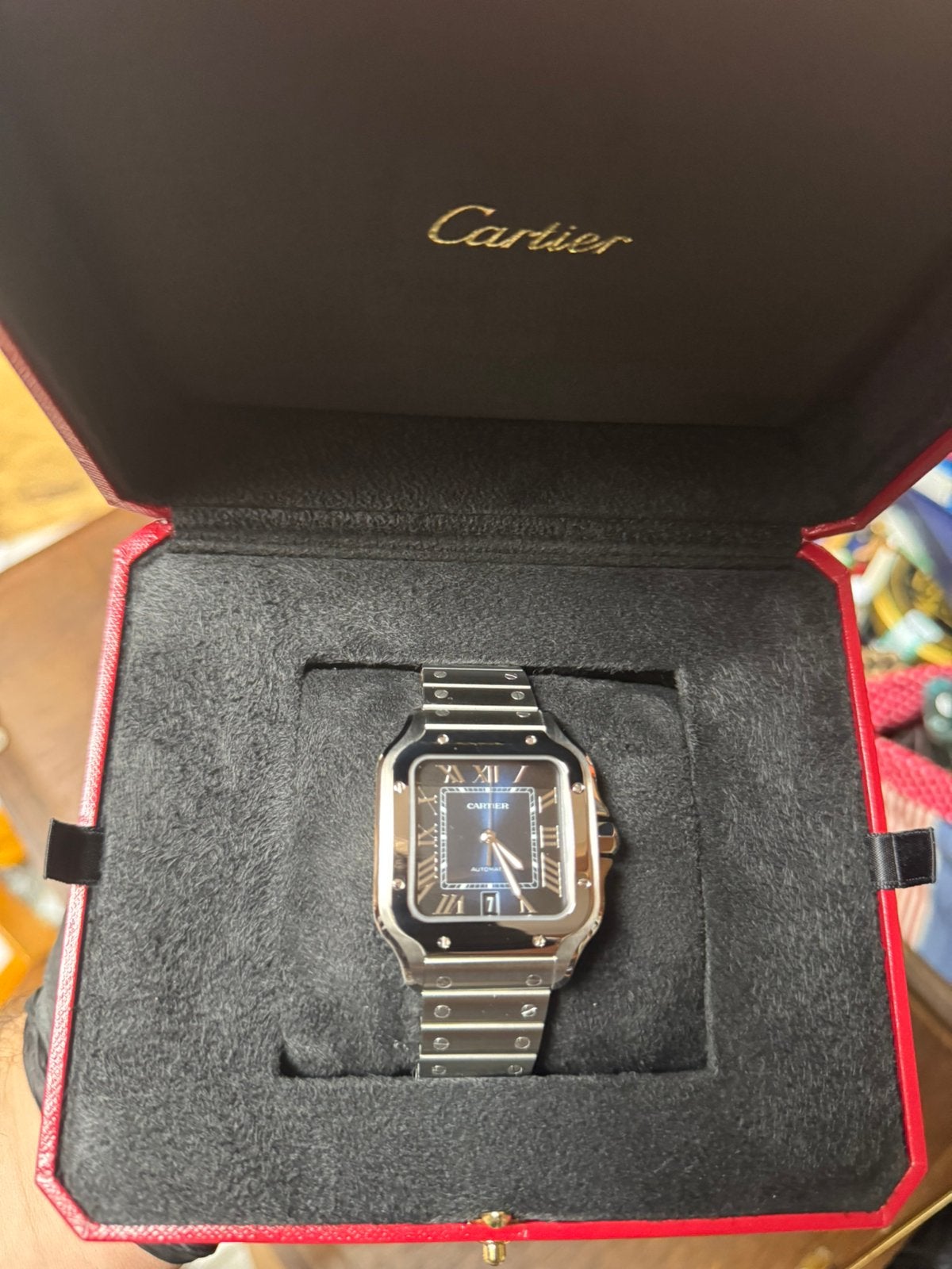 Montre Cartier Santos, Bijoux, Sacs & Beauté, Autres marques, Enlèvement ou Envoi, Acier, Acier