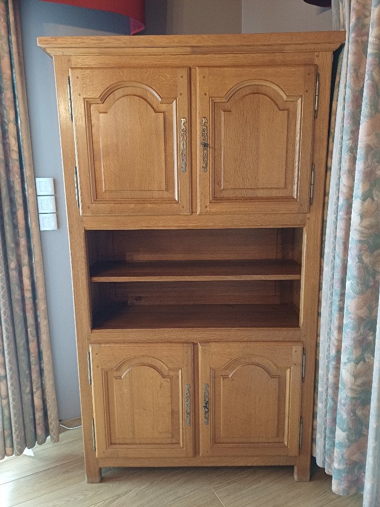 Meuble vaisselier en chêne - 2 portes + niche, Enlèvement, Utilisé