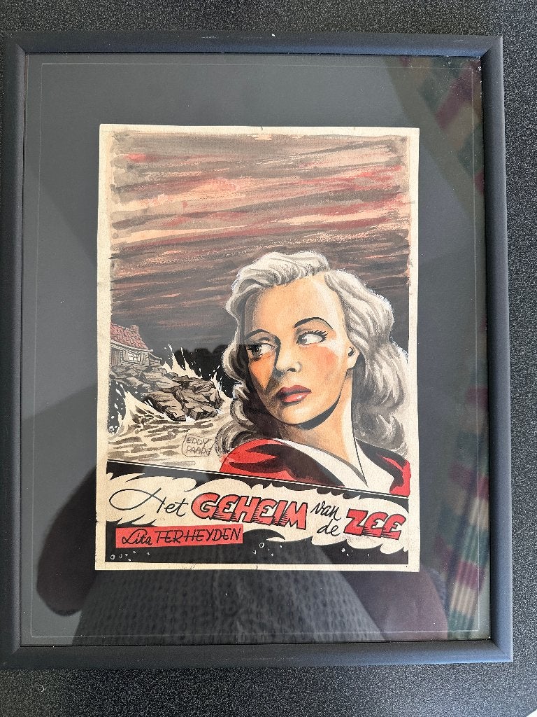 Eddy Paape : dessin original en couleurs (1949), Enlèvement ou Envoi, Autres personnages, Utilisé, Autres types