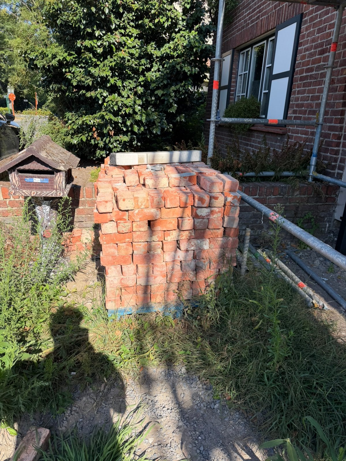 Oude bakstenen gekuist +- 500 stuks, Doe-het-zelf en Bouw, Metselstenen, Ophalen, Zo goed als nieuw, Bakstenen