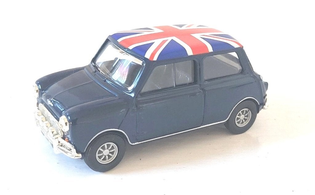 Mini Cooper blauw Union Jack Vanguards VA02510., Hobby en Vrije tijd, Modelauto's | 1:43, Ophalen of Verzenden, Zo goed als nieuw