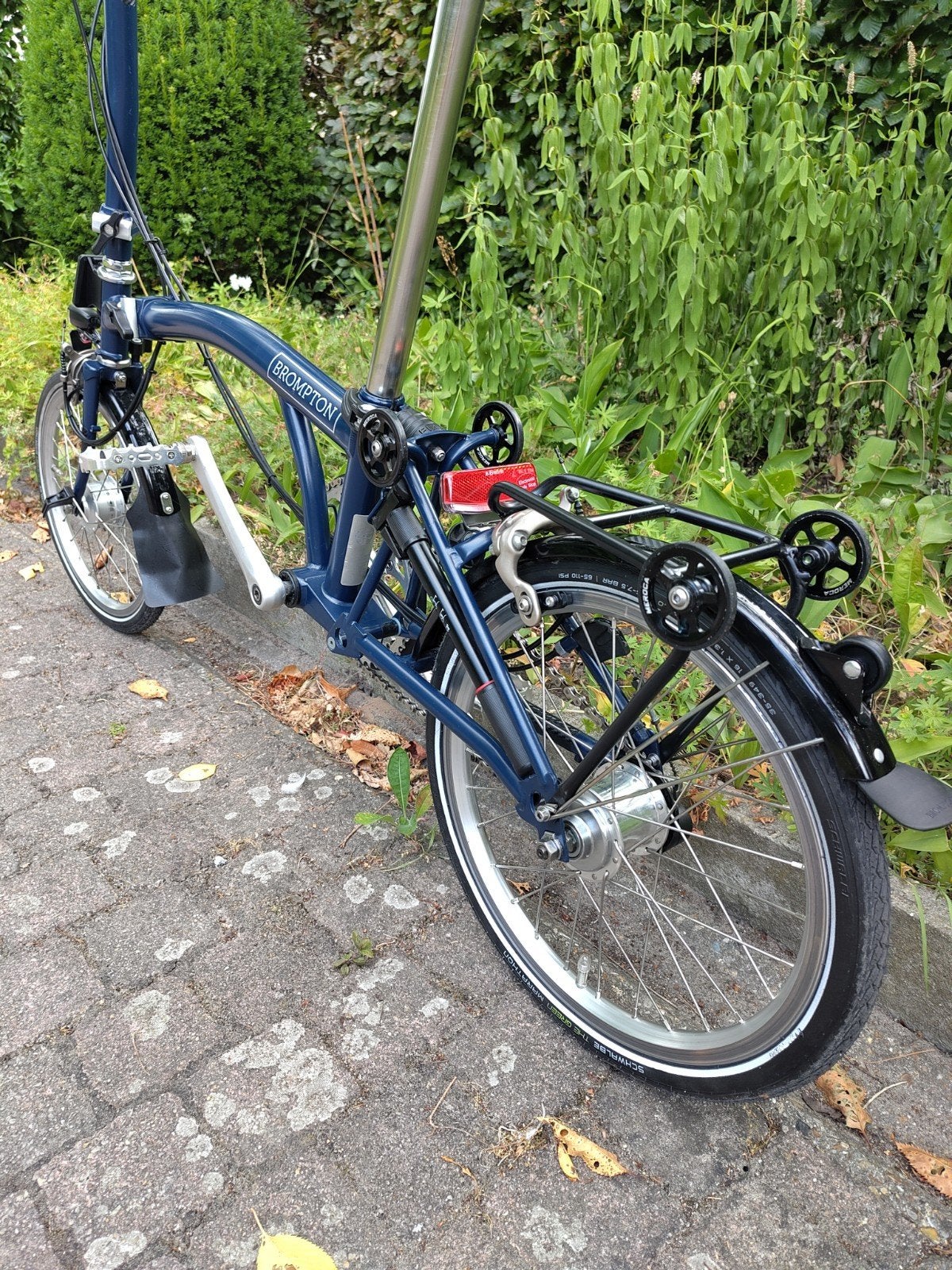 Brompton H3R, met rekje en naafdynamo verlichting!, Vitesses, Frein sur jante, Comme neuf, Enlèvement
