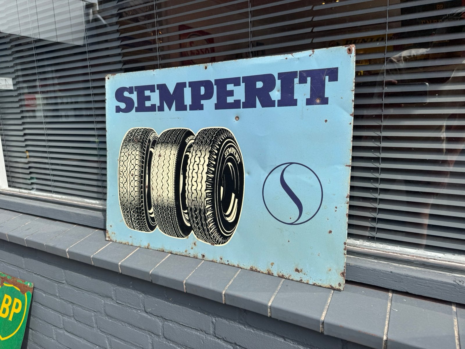 Semperit banden oud reclamebord, Ophalen of Verzenden, Gebruikt, Reclamebord