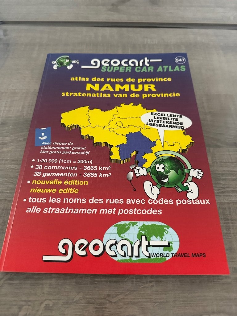 Geocart car atlas Namur, Boeken, Vervoer en Transport, Ophalen, Zo goed als nieuw