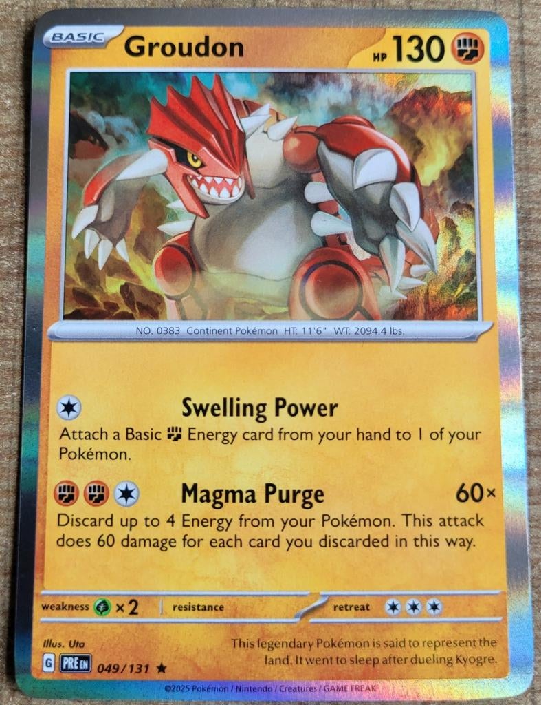 Groudon (049/131), Ophalen of Verzenden, Zo goed als nieuw, Losse kaart, Foil