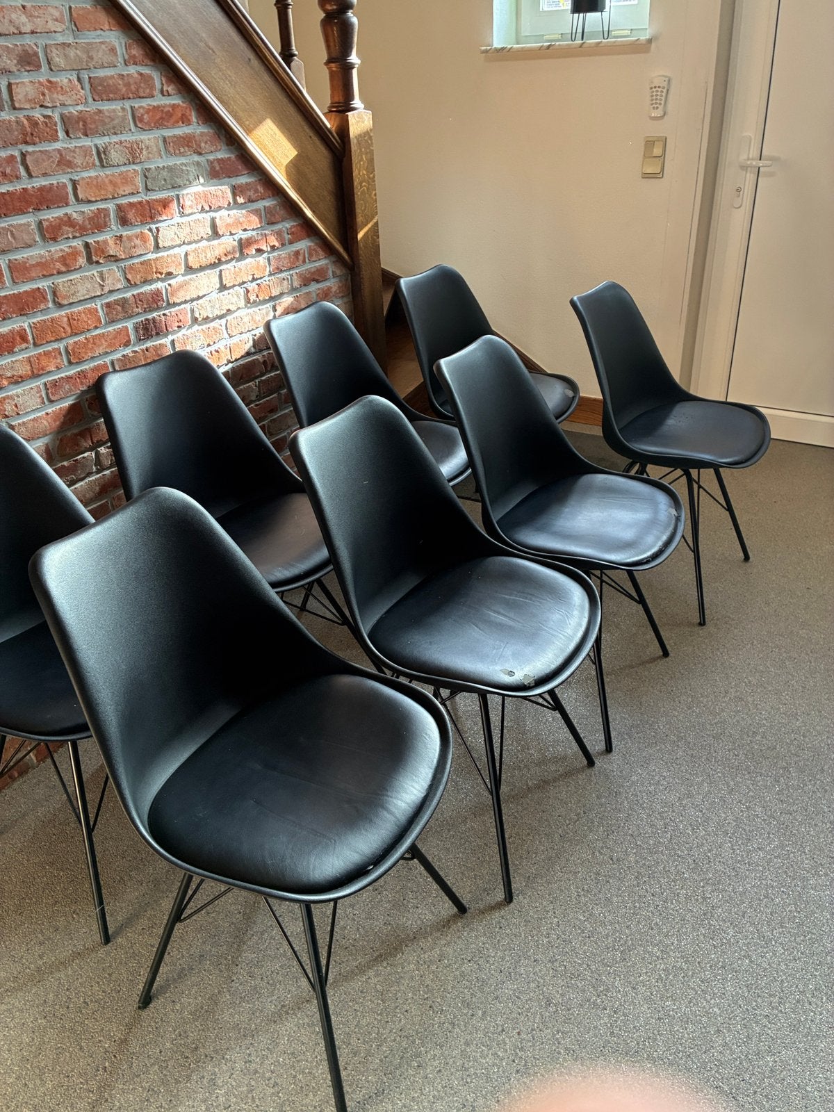 8 kuipstoelen, Maison & Meubles, Synthétique, Enlèvement, Noir, Cinq, Six Chaises ou plus