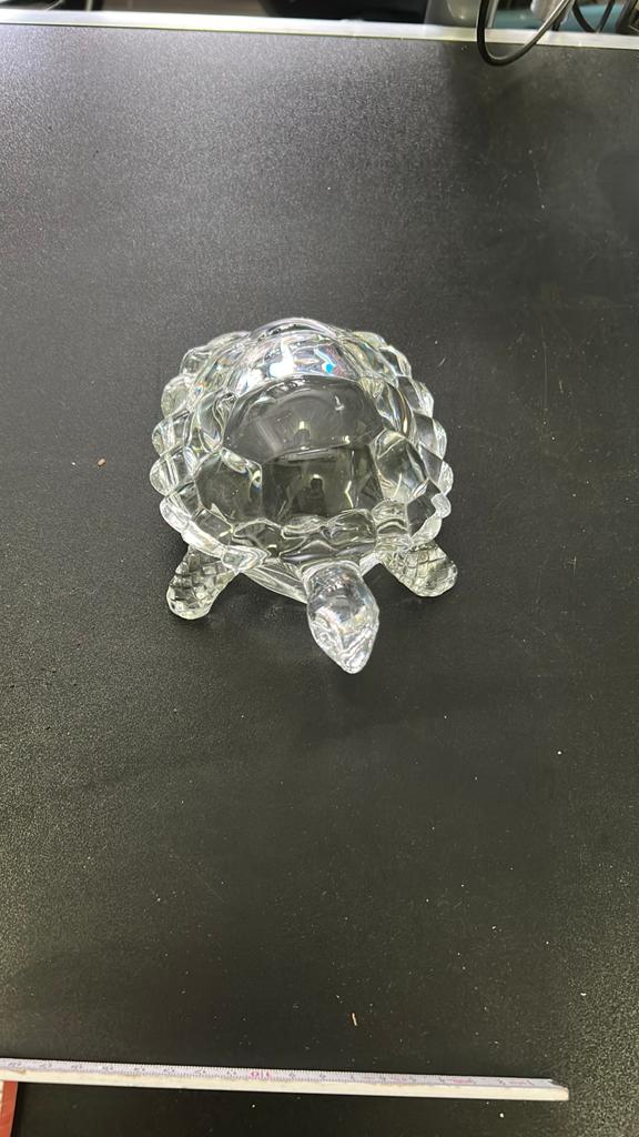 Vintage glazen/kristallen schildpad schaaltje decoratie, Ophalen