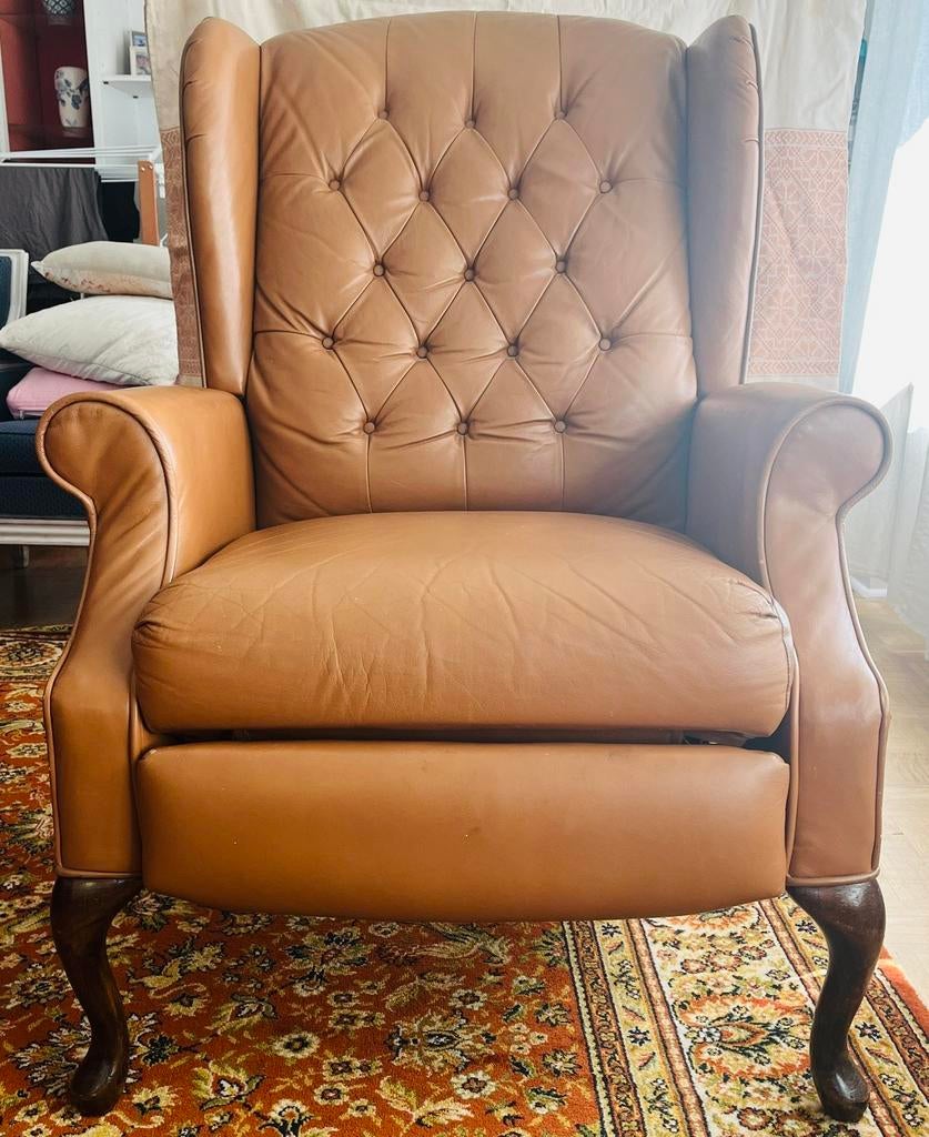 Fauteuil Relax Inclinable La-Z-Boy en Cuir Camel, Enlèvement, Comme neuf, Cuir