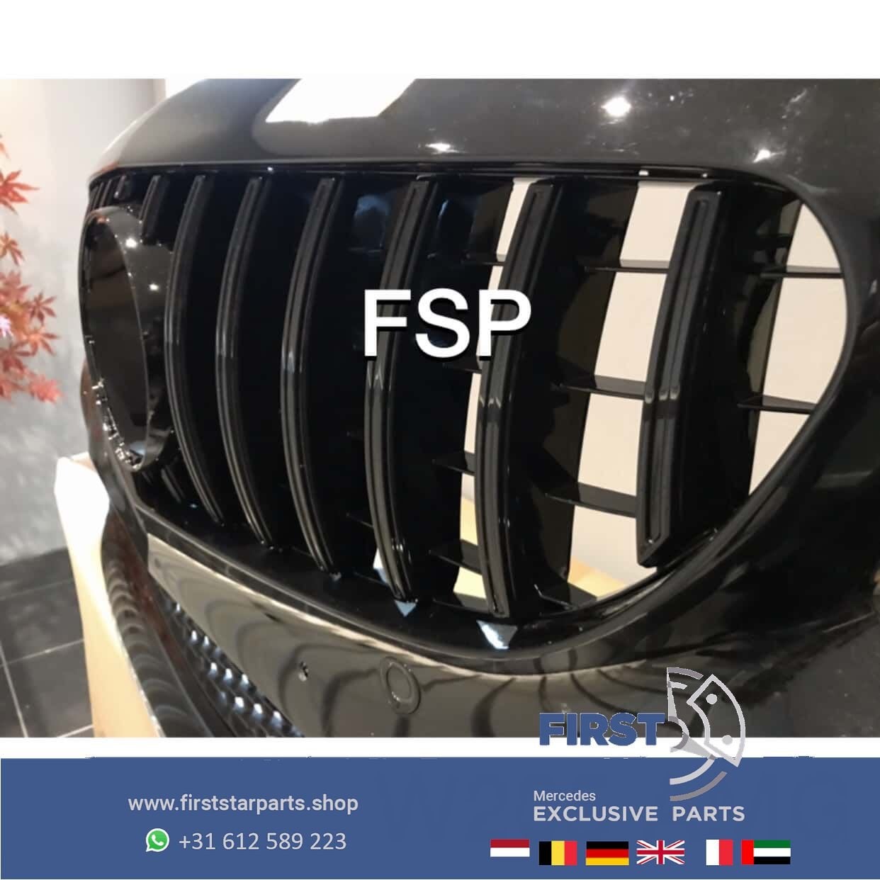 W205 C205 Mercedes C Klasse FACELIFT AMG VOORBUMPER ZWART +, Gebruikt, -, Voor, Ophalen of Verzenden