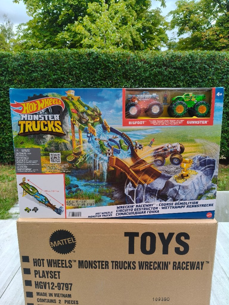 Hot Wheels Monster Trucks Wreckin´ Raceway / NIEUW, Racebaan, Nieuw, Ophalen of Verzenden, Hot Wheels