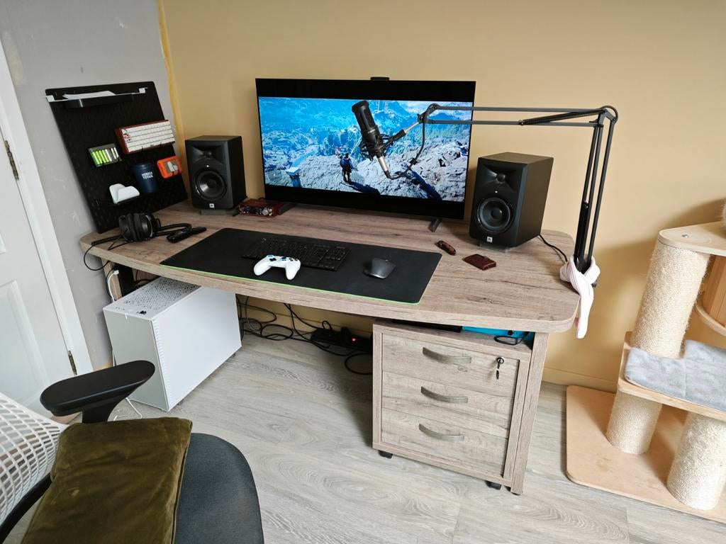 Massief houten bureau te koop, Huis en Inrichting, Bureaus, Ophalen