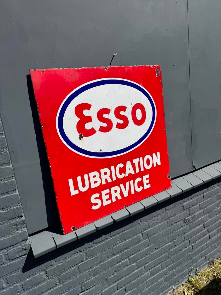 Panneau d'affichage en émail Esso 1939, Enlèvement ou Envoi, Utilisé, Panneau publicitaire