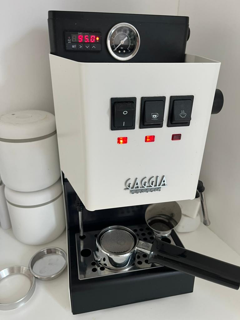 Gaggia Classic met upgrades (PID/Flowcontrol/naked porta/..), Elektronische apparatuur, Ophalen, Zo goed als nieuw