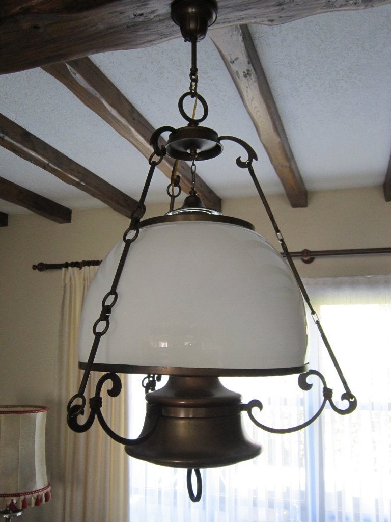 Lampe suspendue rurale, Verre, Comme neuf, Landelijk, Enlèvement