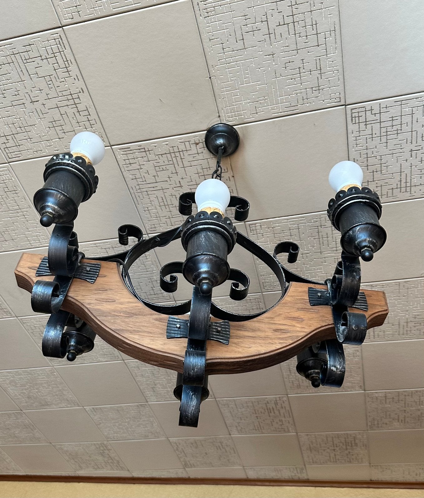 houten LUSTER vintage, Ophalen, Zo goed als nieuw, Hout