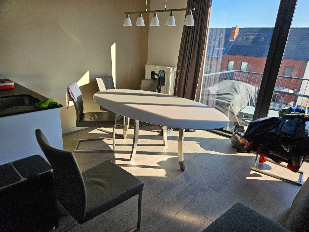 Eettafel - ovaal, glas 128x210 CM, Verre, Comme neuf, 100 à 150 cm, Enlèvement