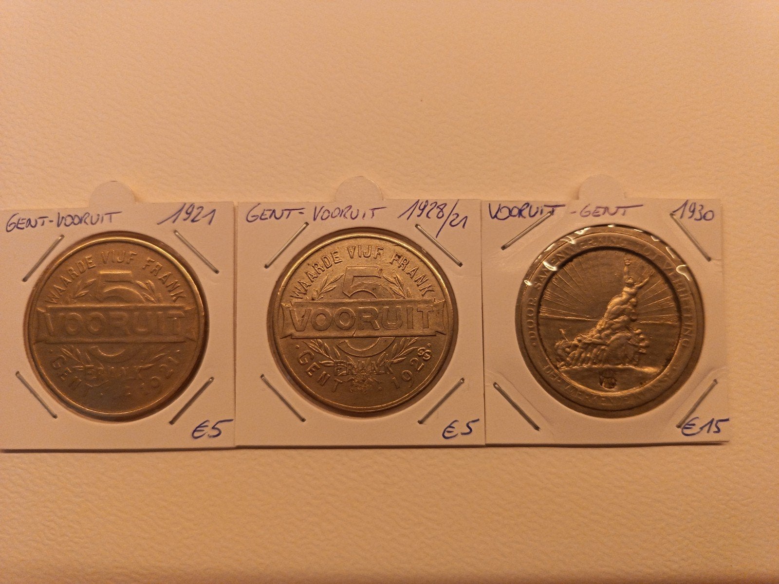 Lot Vooruit munten Gent, Ophalen of Verzenden