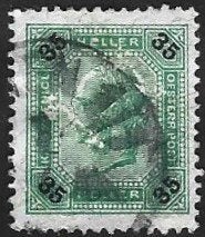1 Postzegel Oostenrijk 1901 Keizer Frans Jozef I, Postzegels en Munten, Ophalen of Verzenden, Gestempeld