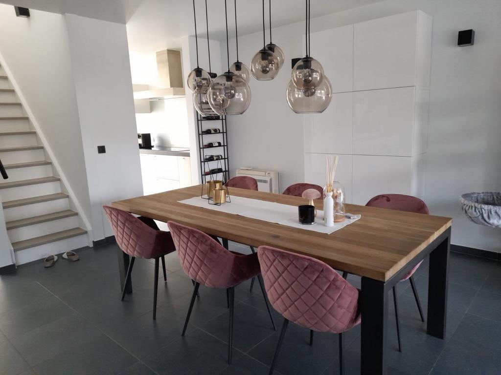 Eettafel en stoelen, Ophalen, 100 tot 150 cm, 200 cm of meer, Zo goed als nieuw