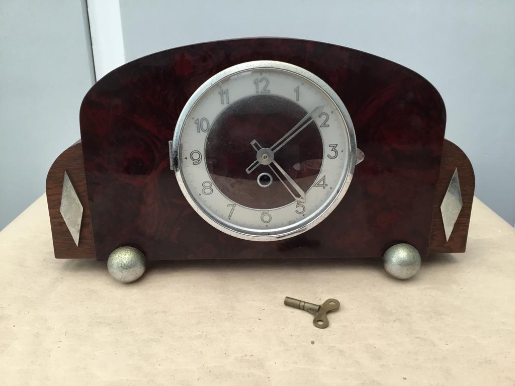 Vintage Art Deco pendule klok, Ophalen of Verzenden