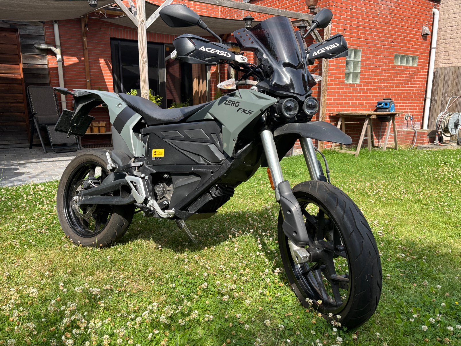 ZERO FXS ZF7.2 zwart/kaki, Motoren, LED Verlichting, Gebruikt, Particulier, Minimaal motorrijbewijs A2