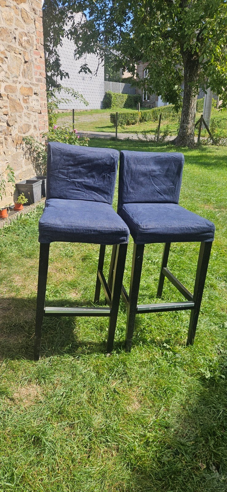 chaisses hautes, Deux, Enlèvement, Utilisé, Bleu