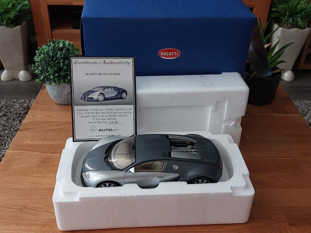 Autoart 70902 1/18 Bugatti EB 16.4 Veyron gris gris, Enlèvement ou Envoi, Comme neuf, Voiture, Autoart