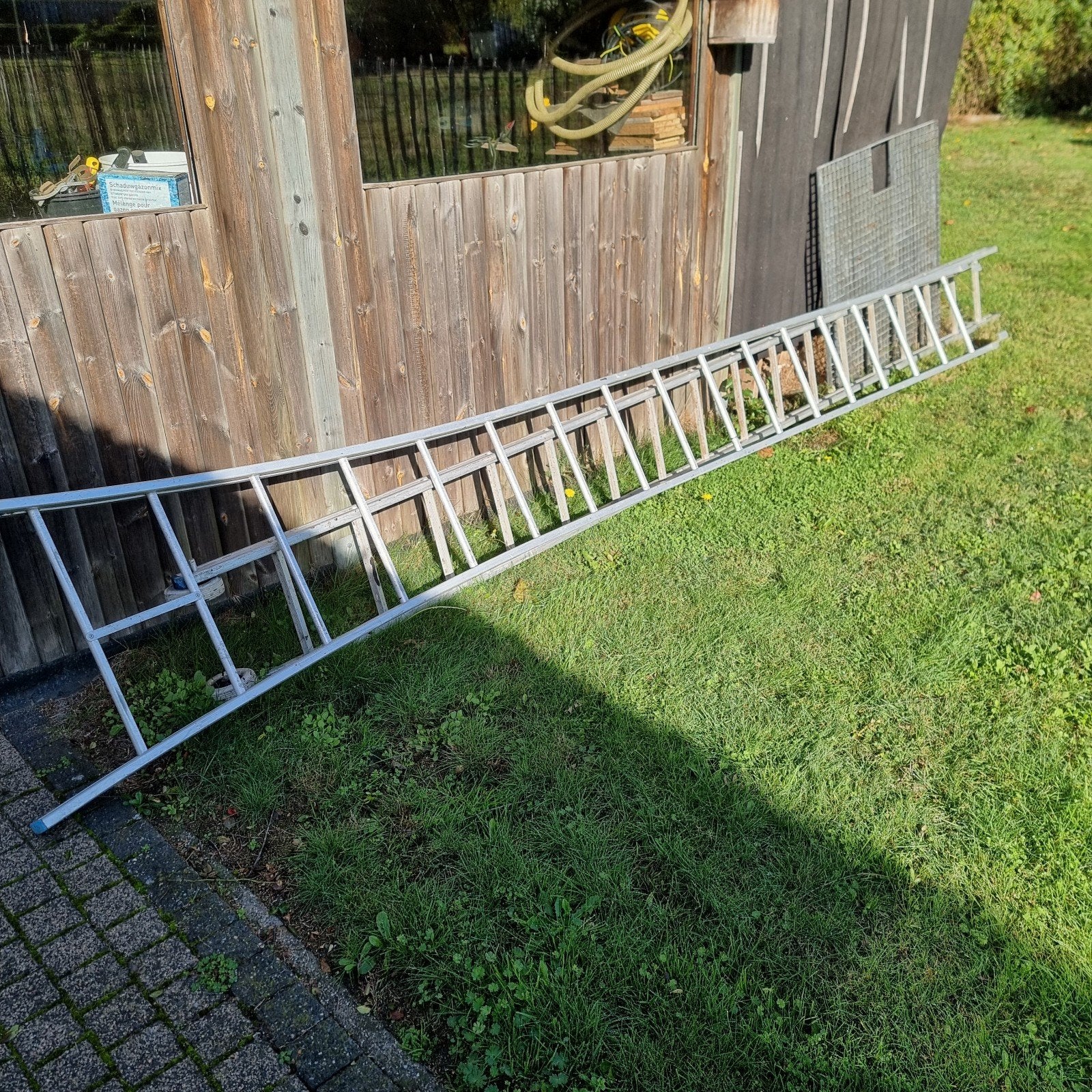 Dubbele ladder 2x17 treden, Ophalen, Ladder