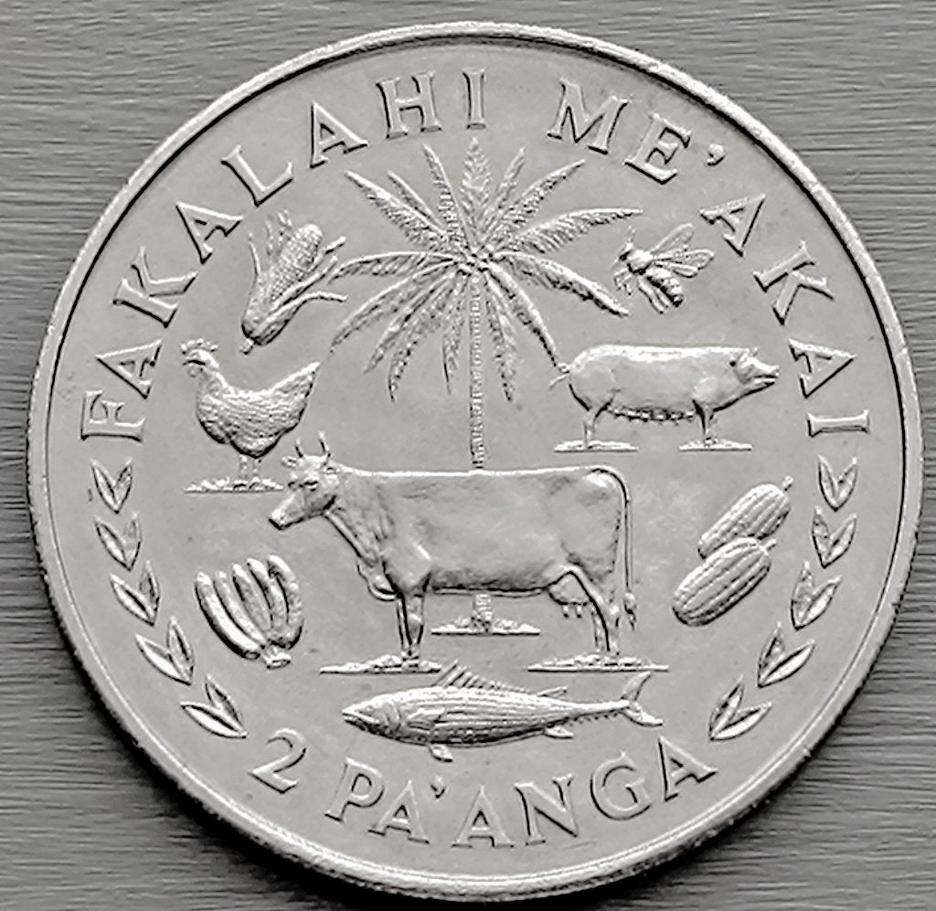 munt Tonga 2 pa'anga 1975, Postzegels en Munten, Munten | Oceanië, Ophalen of Verzenden