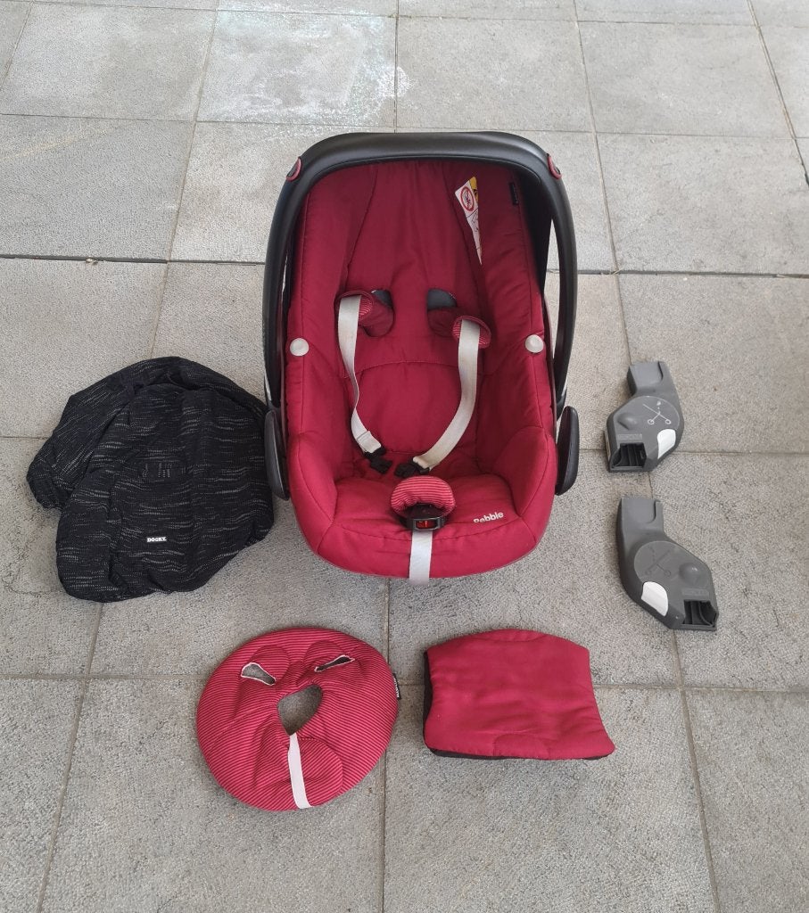 Maxi Cosi Pebble + verkleinkussen + buggy adapter + autohoes, Enfants & Bébés, Enlèvement ou Envoi