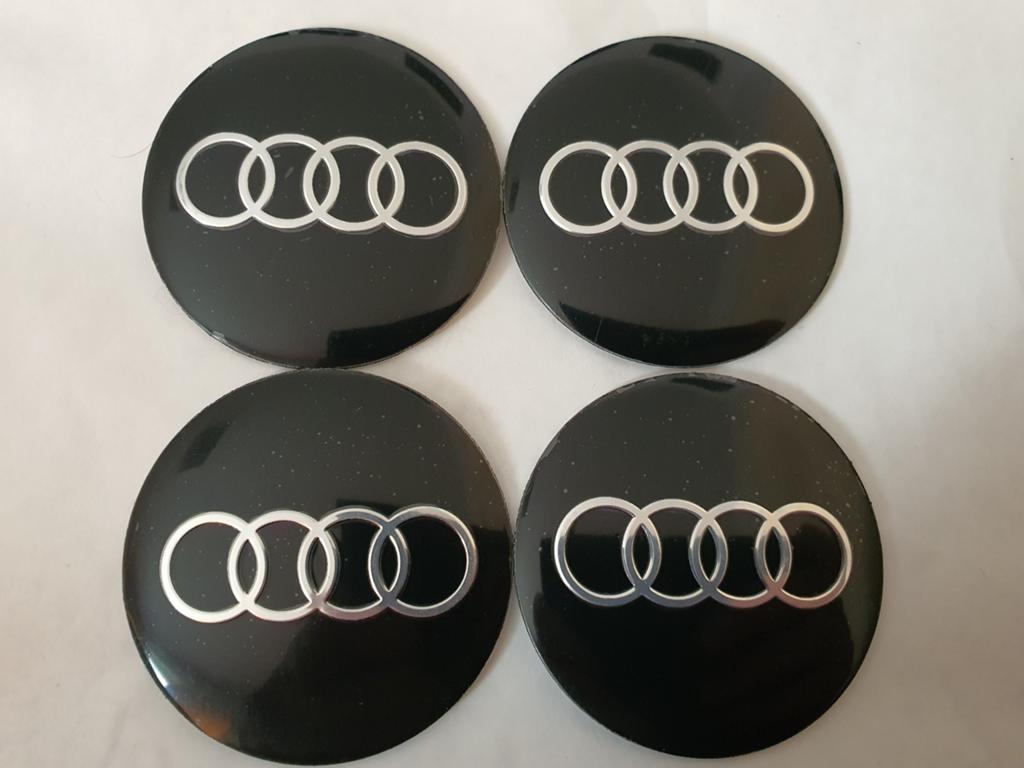 Audi stickers diameter 56 mm zwart of zilver, Ophalen of Verzenden