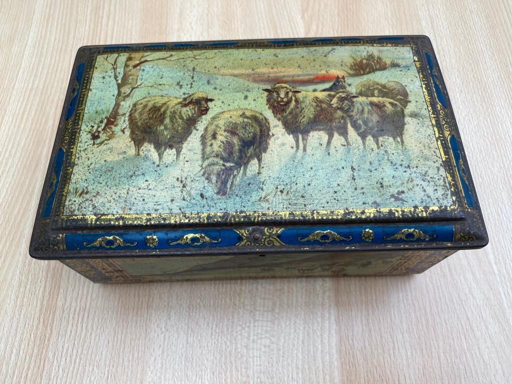 Vintage blikken doos"Woud Bekkers Amsterdam Dordt", Verzenden, Gebruikt, Overige, Overige merken