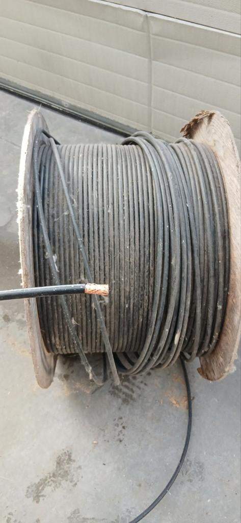 Rol zwarte coax kabel 12mm, Ophalen