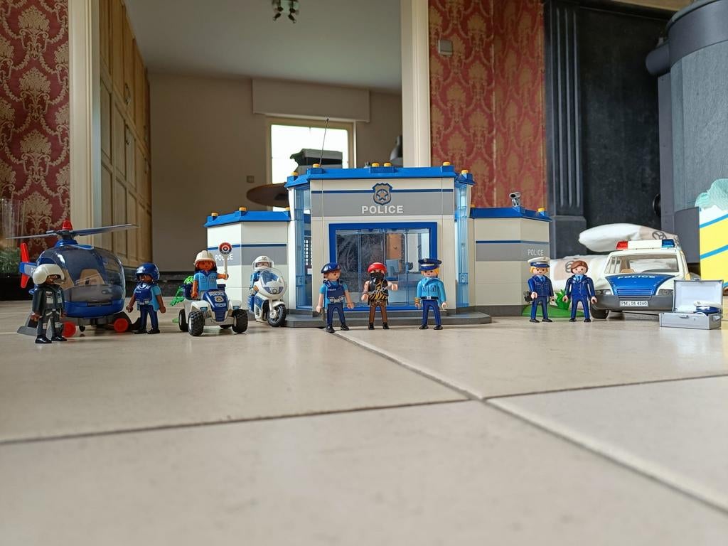 Politiekantoor + -wagen en -helikopter, Kinderen en Baby's, Speelgoed | Playmobil, Ophalen