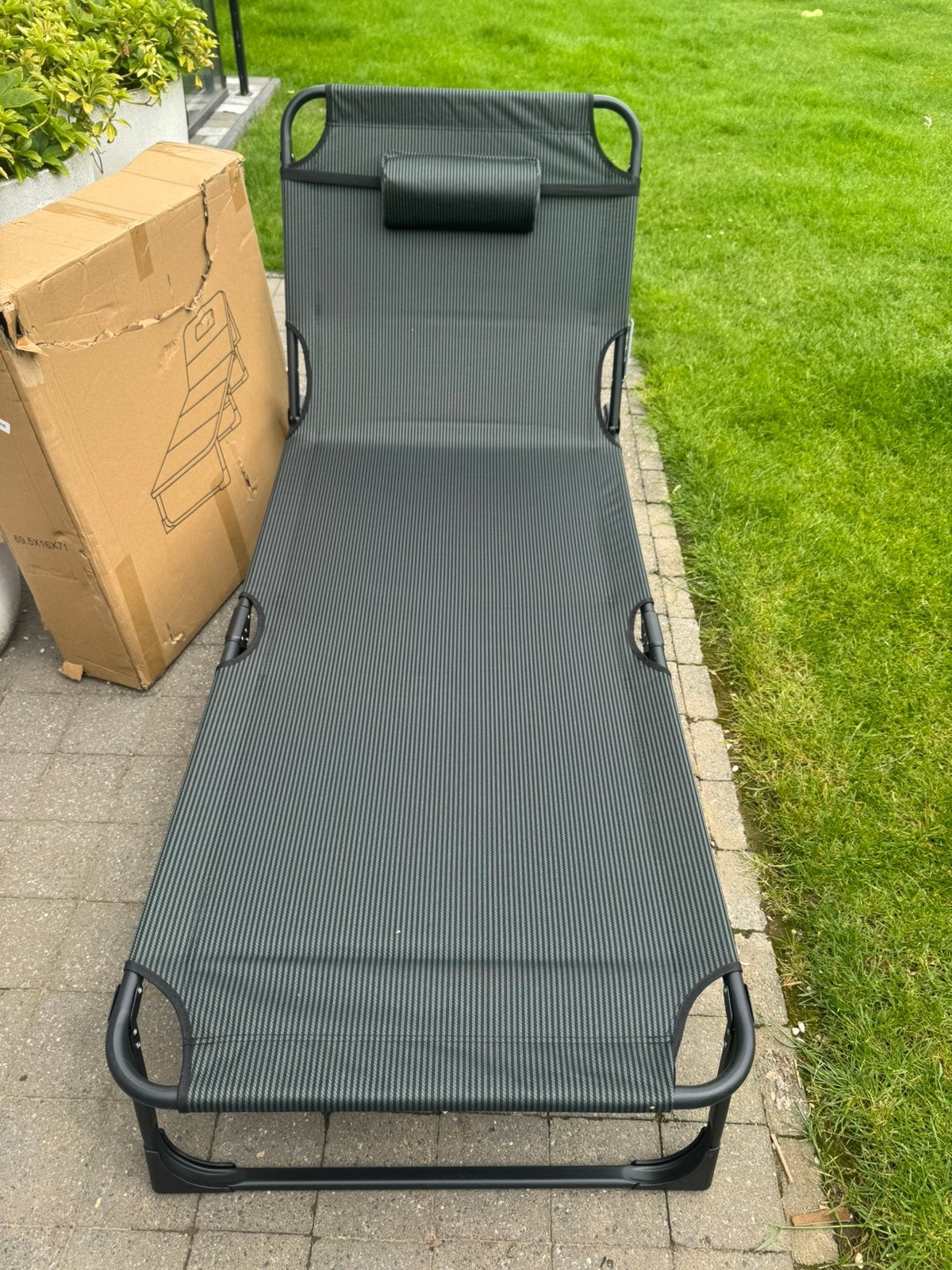 Chaise longue + oreiller, Enlèvement, Neuf, Métal, Réglable